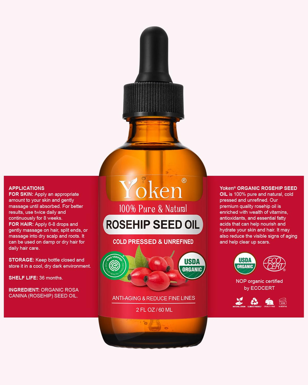 Yoken used on hair ends and nails illustrating versatile nourishment and improved texture