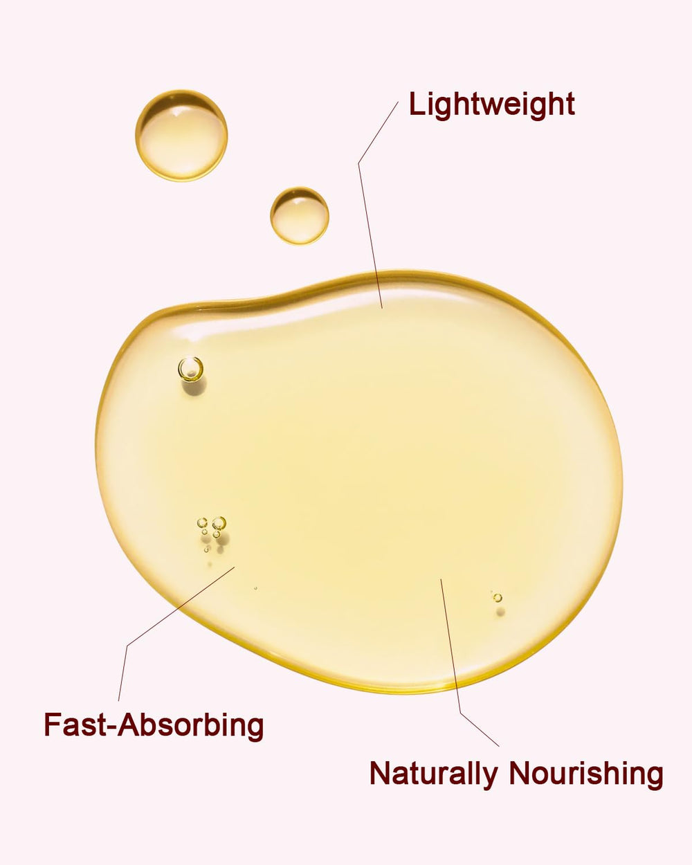 Yoken oil texture closeup on palm showing lightweight absorption and smooth finish