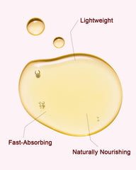 Yoken oil texture closeup on palm showing lightweight absorption and smooth finish