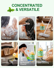 Yoken soap cleaning dishes in kitchen demonstrating grease-cutting benefit