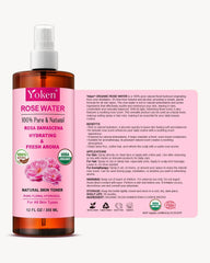 Yoken bottle next to hand to show 12 oz size and practical scale