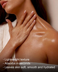 Yoken oil being applied to hands showing hydrated, soft skin benefit