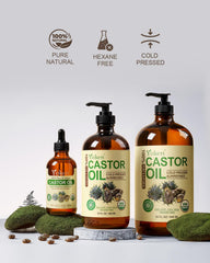 Yoken castor oil glossy texture closeup showing thick nourishing consistency benefit