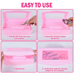 YoleShy internal tray with tweezers demonstrating safe lift-and-drain benefit