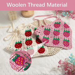 Yolev close-up of strawberry knit detail highlighting charming pattern