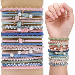 Yolev front packaging showing 20-piece boho hair ties set and colors, stylish convenience