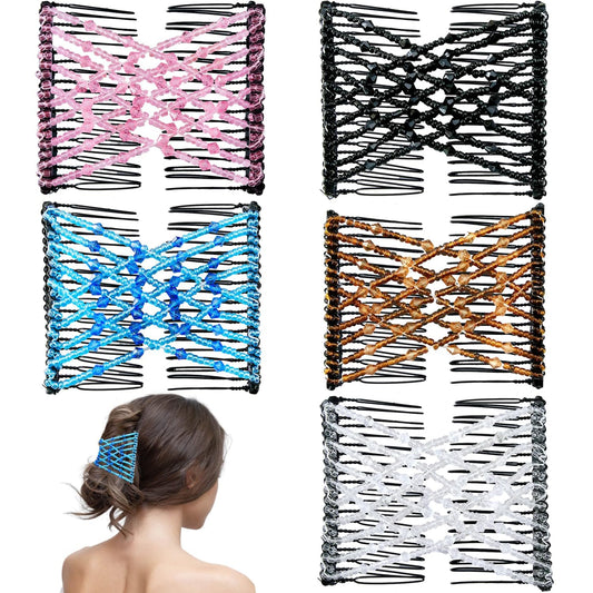 YOLLVKOT five-color comb set front view showing included pieces and colors