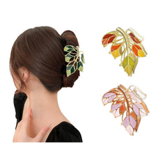 Yonchic close-up of metal floral barrette detail highlighting durable textured alloy and polished look