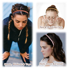 YONOY flatlay of mixed-color headbands showing variety and styling options benefit