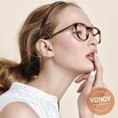 YONOY side profile on eyeglasses demonstrating secure fit and no temple interference