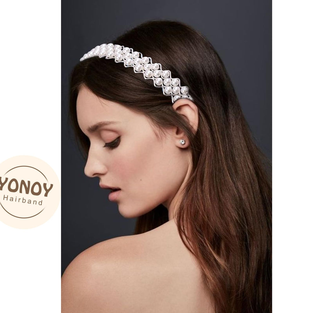 YONOY headband worn in an updo demonstrating secure fit and polished finish