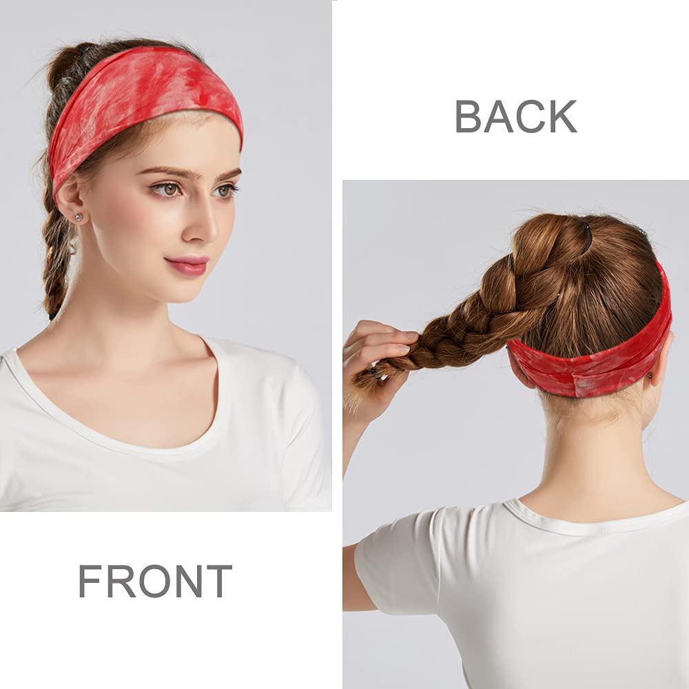 YONUF headband folded narrow on model for slim styling versatility