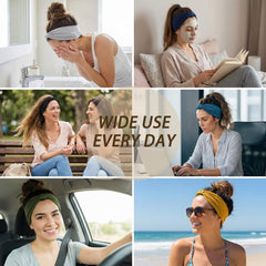 YONUF folded band displayed narrow for makeup and skincare routines, stays crease-free