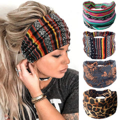YONUF front view of four patterned headbands showcasing variety and comfort