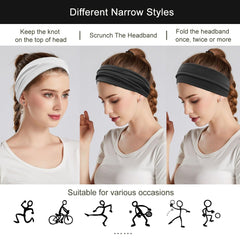 YONUF headband worn during yoga offering sweat control