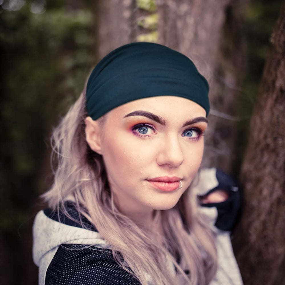 YONUF headband beside ruler showing size and versatile coverage benefit