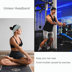 YONUF headband worn by runner keeping hair and sweat away