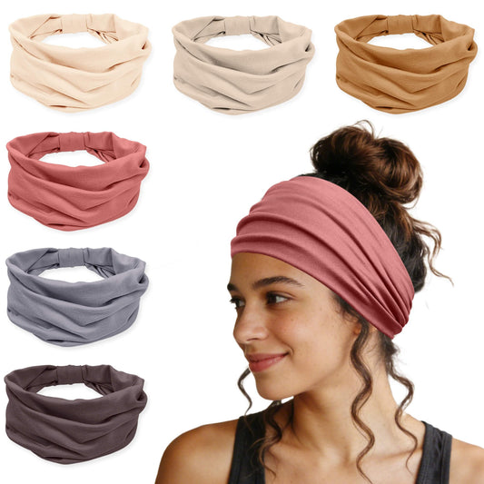 YONUF wide headband front view showing full coverage and comfortable hold