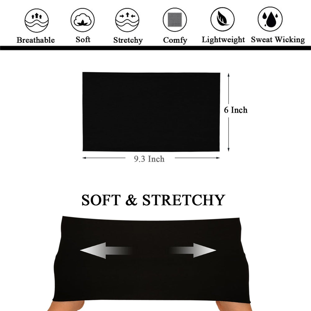 YONUF headband worn wide and scrunched showing fit versatility benefit