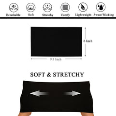 YONUF headband worn wide and scrunched showing fit versatility benefit