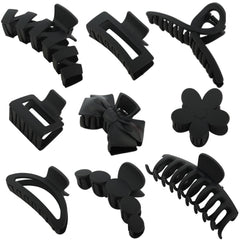 YOOOYOOO front view of black matte clips showing vintage jaw style and strong hold
