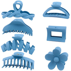 YOOOYOOO front view of blue claw clips showing compact set and benefit of easy storage