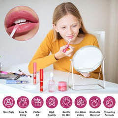 Yopela on lips demonstrating glossy finish and subtle plumping effect