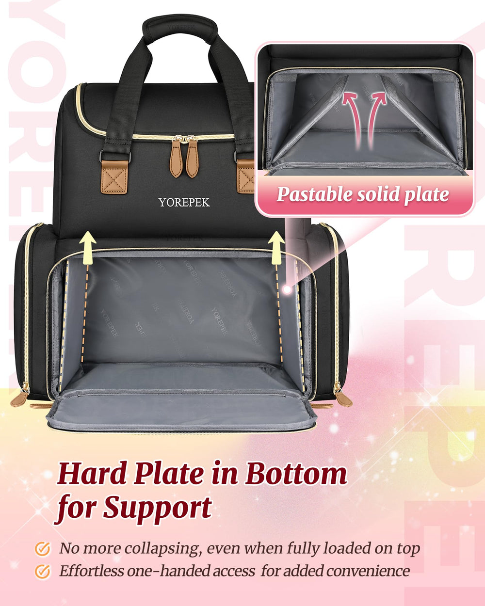 YOREPEK side pocket with brushes and files for quick-access convenience