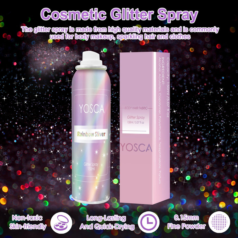 Yosca holographic texture close-up highlighting fine glitter finish