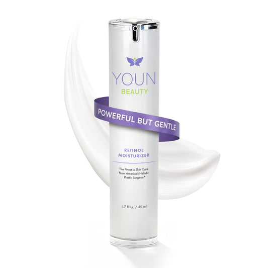 YOUN Beauty front jar showing product packaging and clear ingredient callouts for trust