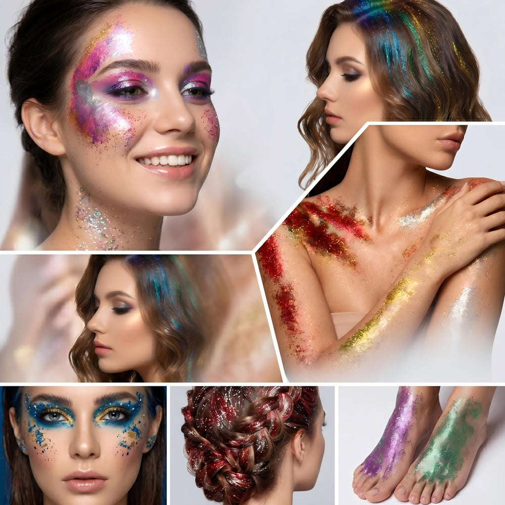 YOUNG VISION hair highlight demo adding temporary blue sparkle to strands
