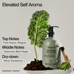 Youth To The People bottle beside towel conveying soft post-wash skin