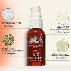 Youth To The People gel texture close-up, lightweight non-greasy feel for smooth under-eye