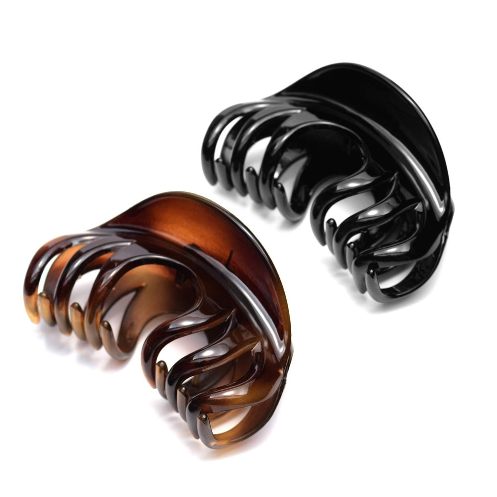 YOUXUAN front view of black and coffee clips showing neutral colors and benefit of coordination