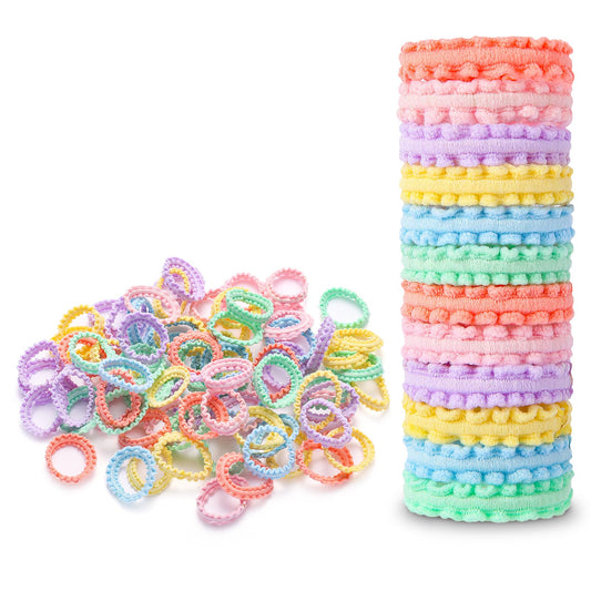 YOUXUAN front packaging showing 100 colorful mini hair ties and benefits