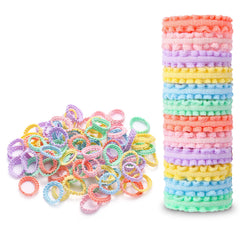 YOUXUAN front packaging showing 100 colorful mini hair ties and benefits
