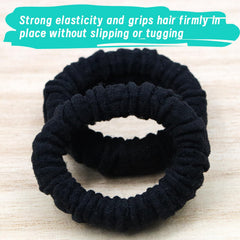YOUXUAN scrunchie worn in a ponytail showing comfortable all-day wear benefit