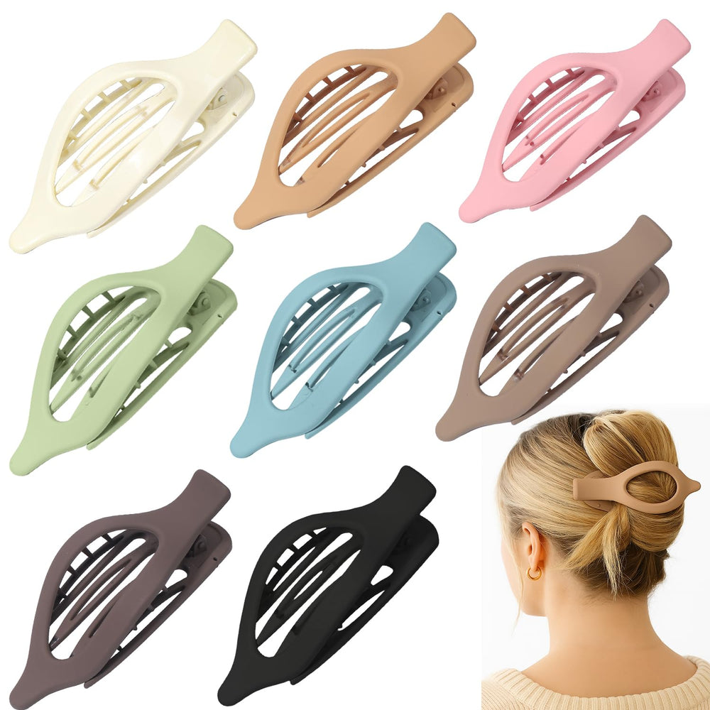 YTQDSS front packaging showing eight matte flat hair clips helps organize accessories