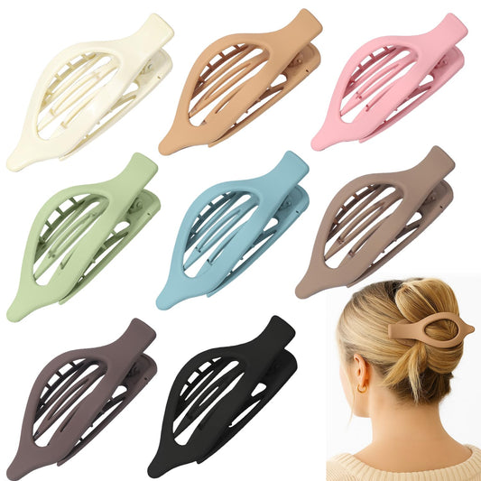 YTQDSS front packaging showing eight matte flat hair clips helps organize accessories