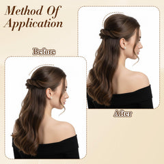 Yuanan half-up hairstyle using bump clip creating visible volume and polish