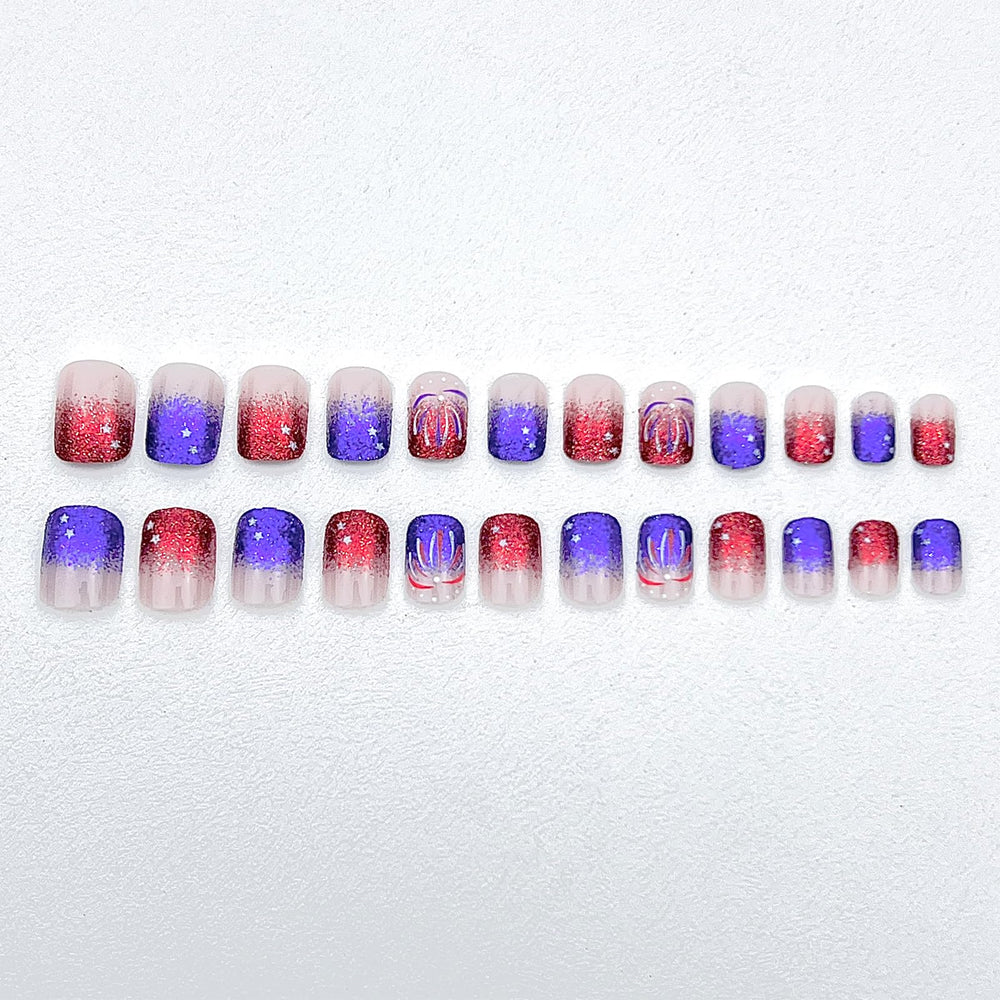 YUEJIMEIGUI accessories laid out showing glue tabs, file, and cleaning wipe