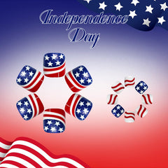YUEJIMEIGUI spread of flag and star designs showing pattern variety and color