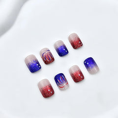 YUEJIMEIGUI side profile of short square nails displaying glossy finish