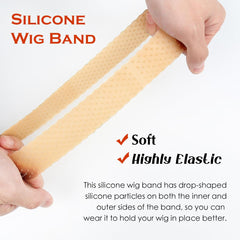 Yuest band under wig demonstration showing discreet hold benefit