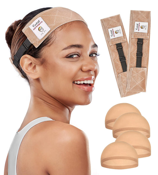Yuest front view beige grip band showing secure non-slip fit