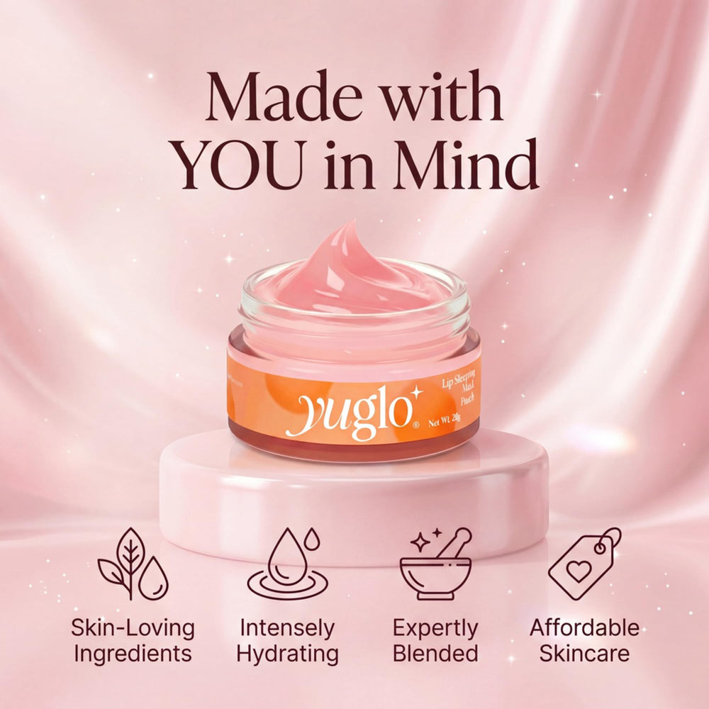 YuGlo jar on nightstand lifestyle shot suggesting overnight repair routine