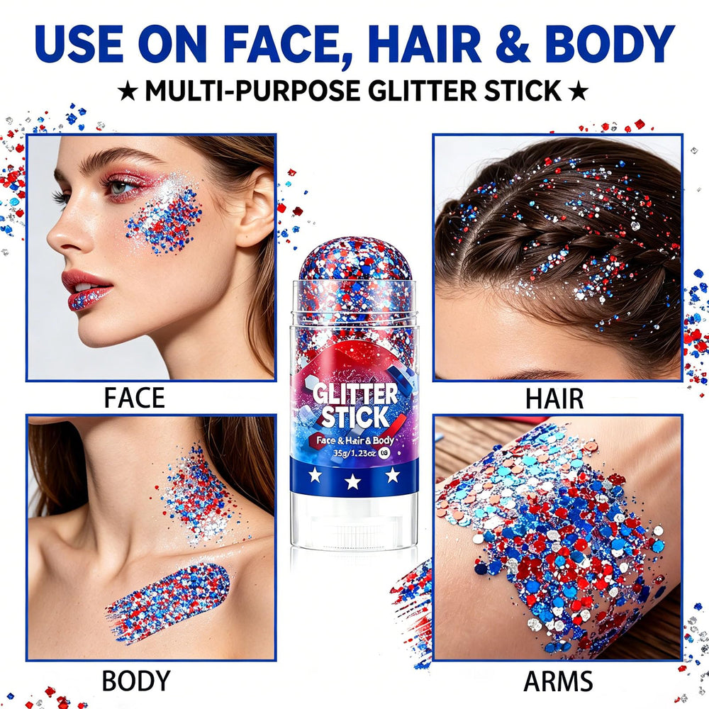 Yulight applied on cheek stripe demonstrating precise, long-lasting sparkle