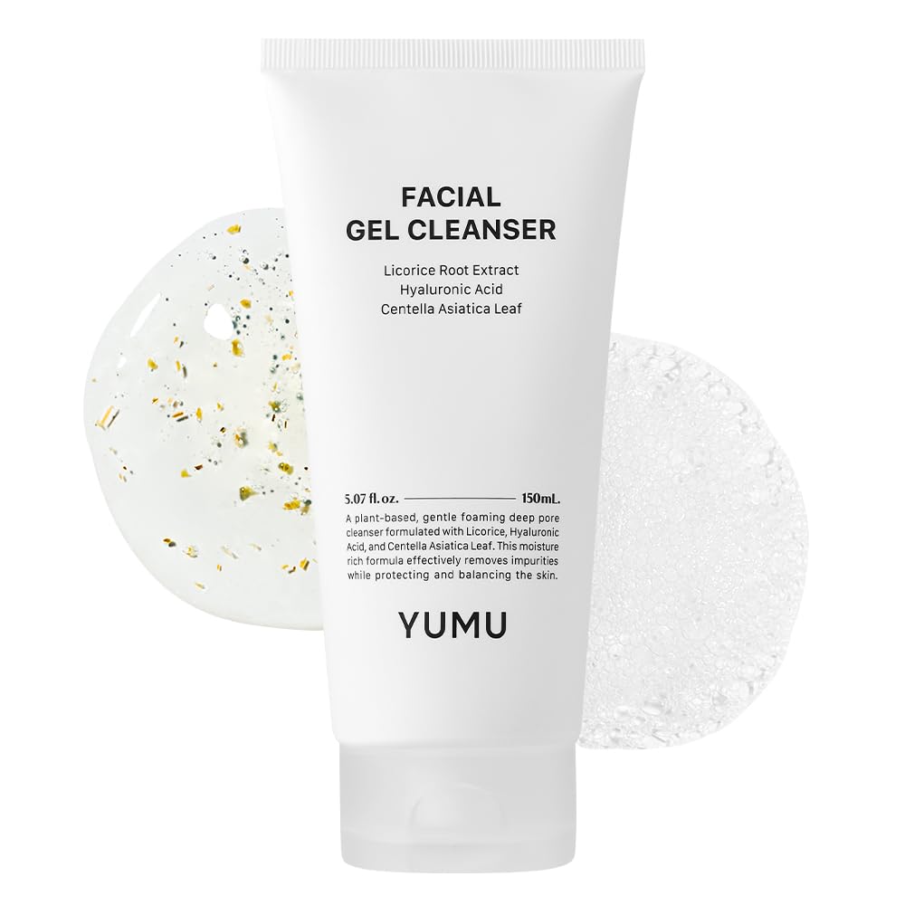 YUMU front bottle showing cleanser packaging and clear benefit