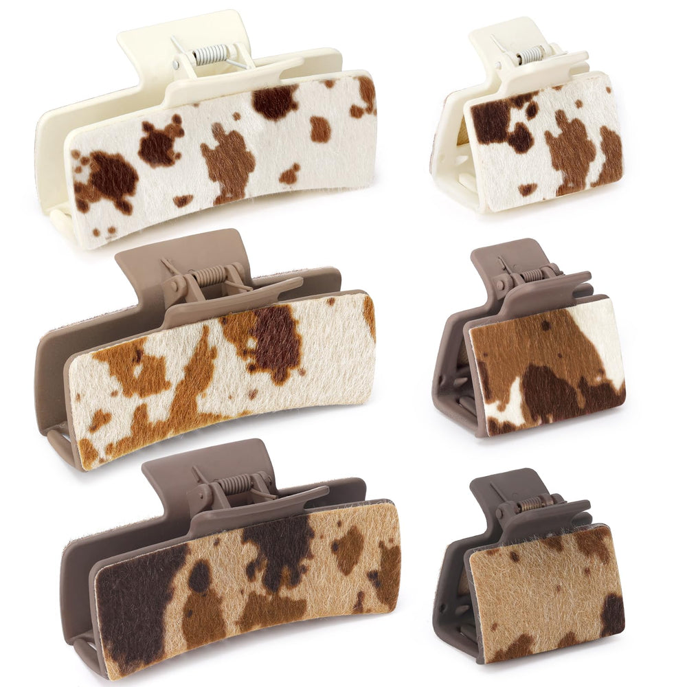 Yussti front packaging showing six neutral cowhide hair clips and value