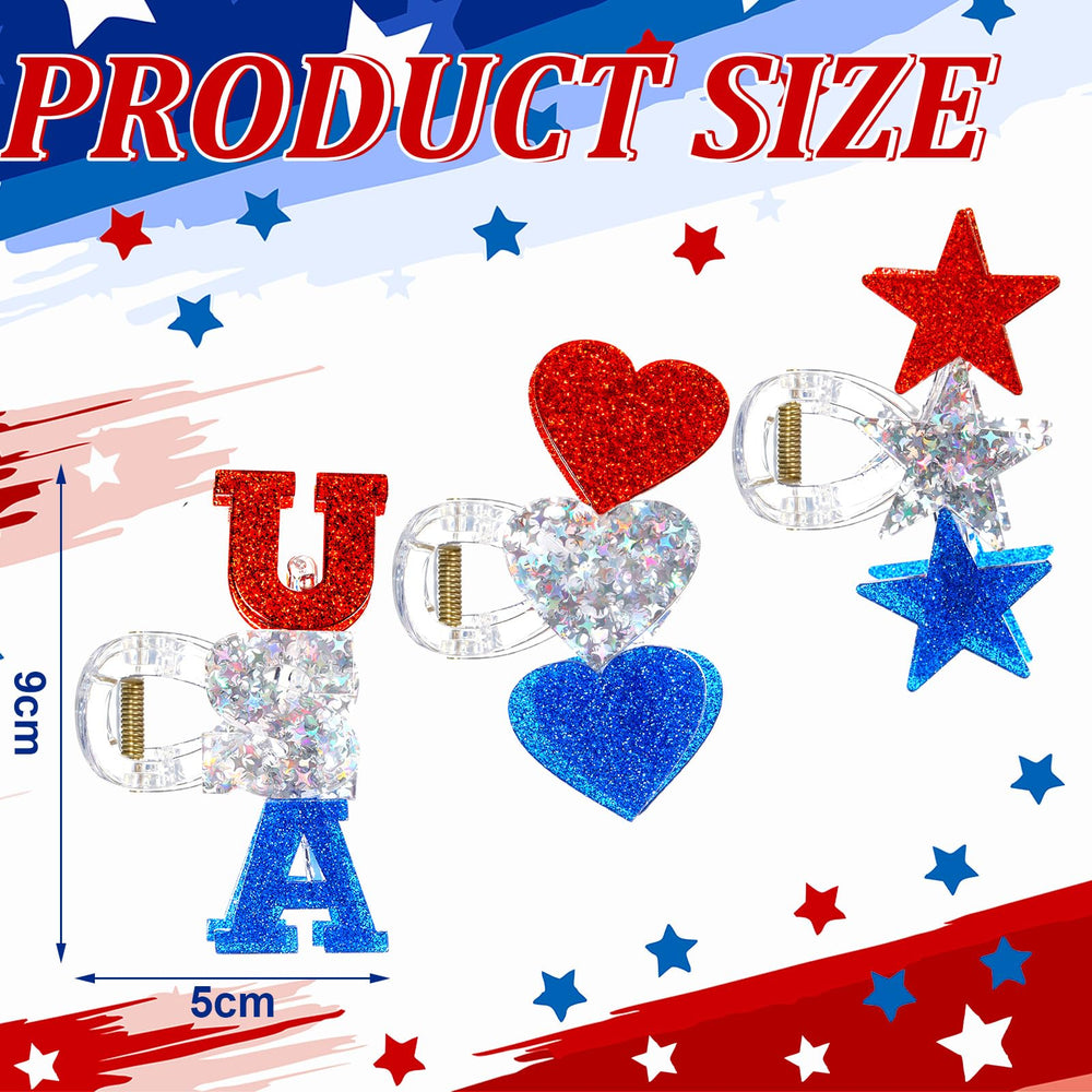 Yuxung close-up of star print on clip, showing patriotic motif and quality